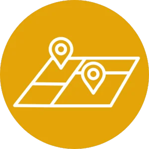 Icon showing land plots with location pins
